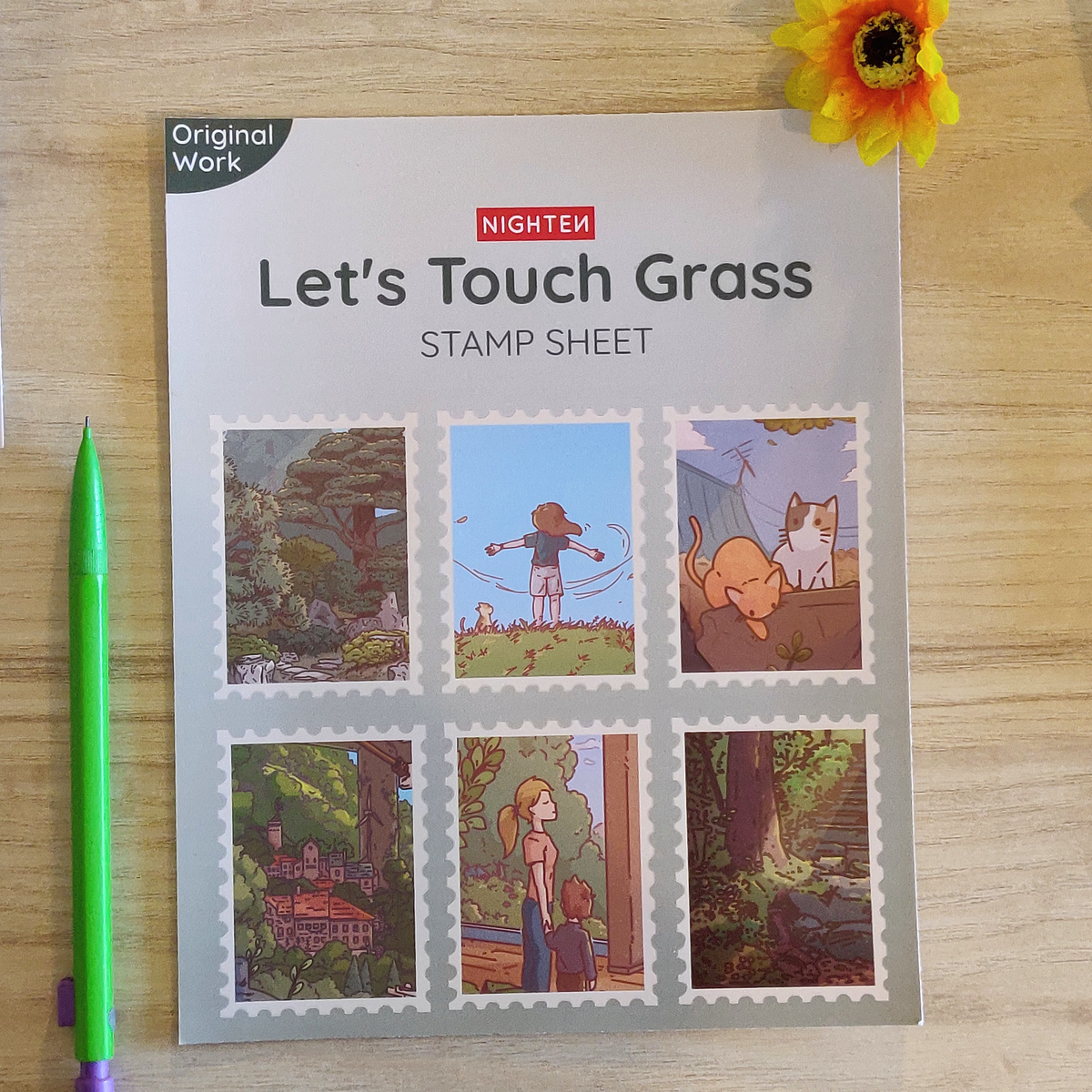 Let's Touch Grass - x6 Sticker Stamp Sheet