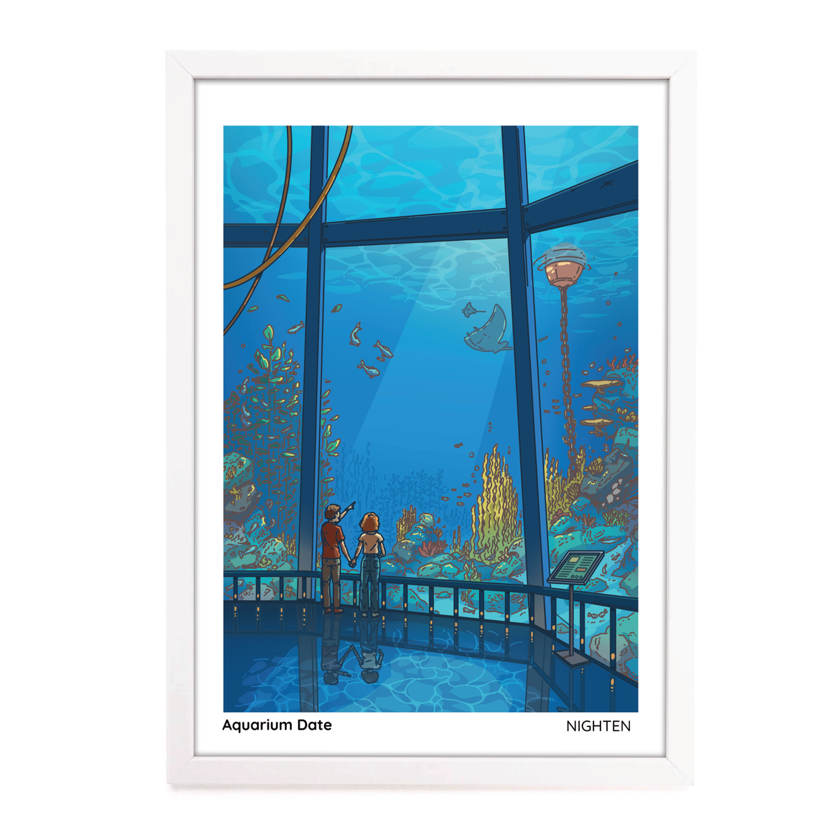 Aquarium Date - Serene Art Print
