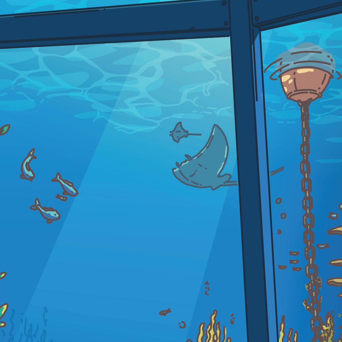 Aquarium Date - Serene Art Print