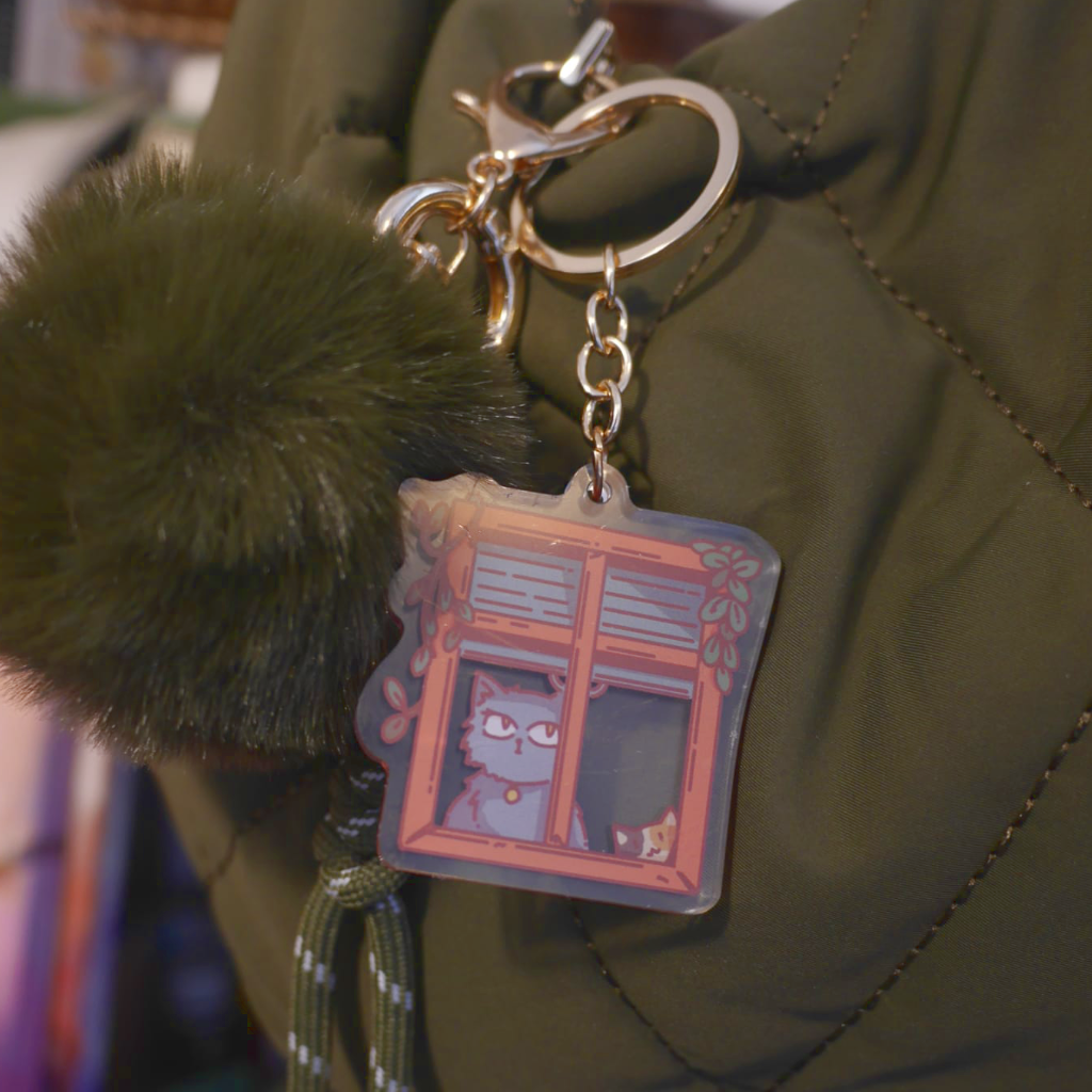 Cat Window B - Acrylic Keychain