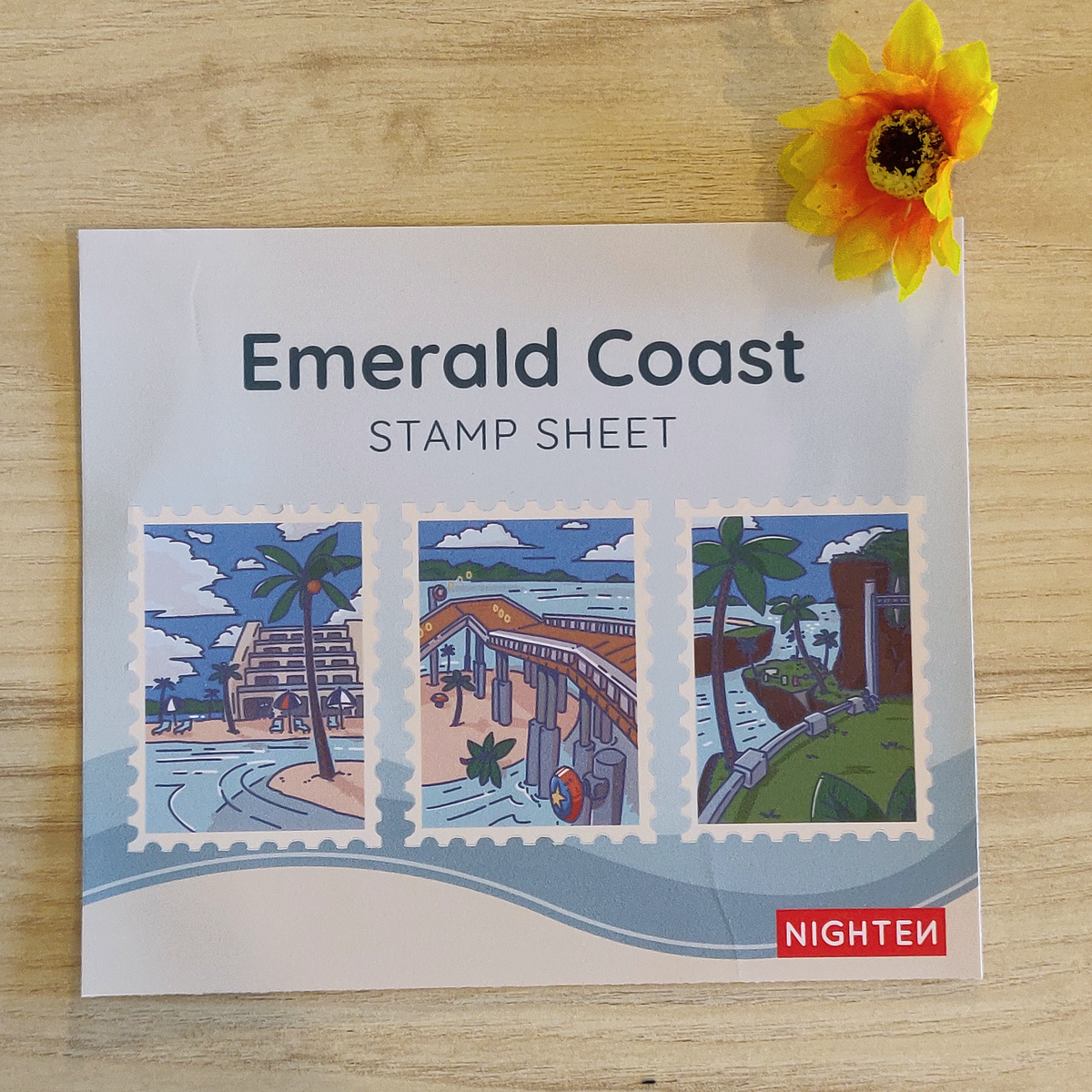 Emerald Coast - x3 Sticker Stamp Sheet