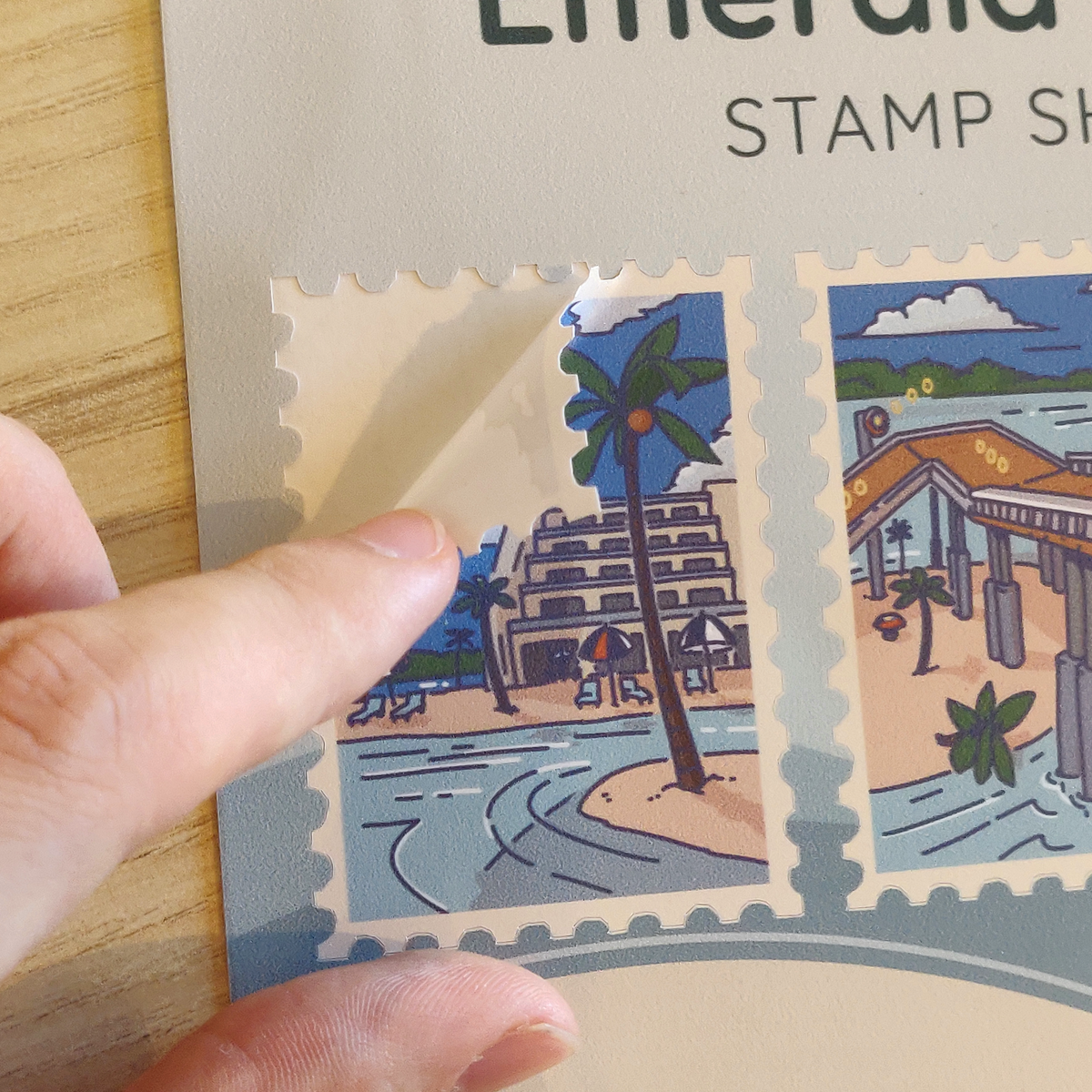 Emerald Coast - x3 Sticker Stamp Sheet