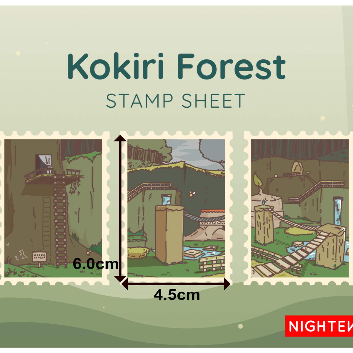 Kokiri Forest - x3 Sticker Stamp Sheet